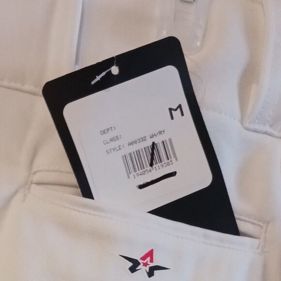 Youth Alleson Athletic Baseball Pants – White with Blue Braid Piping Size M, New - Picture 12 of 12